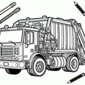 trash truck coloring pages