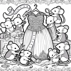 cinderella's mice making her dress.