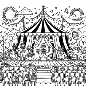 easy circus coloring pages