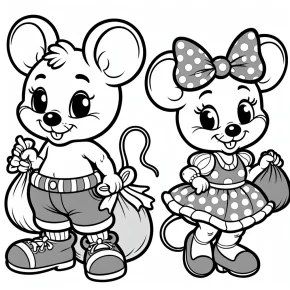 minnie and mickey mouse christmas coloring pages