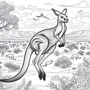 a kangaroo hopping across the outback.