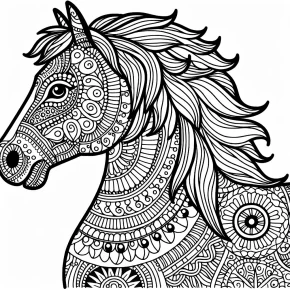 a zentangle inspired horse.