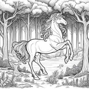 a centaur in a forest glade.