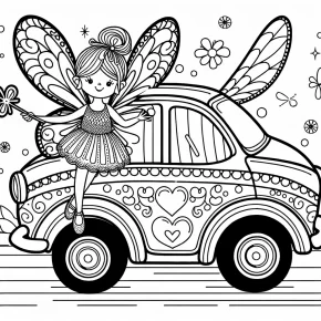 a car with a fairy driver.