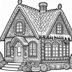 ginger bread house coloring pages