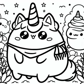 unicorn pusheen coloring pages