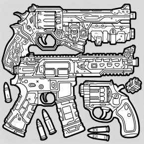 coloring pages fortnite guns