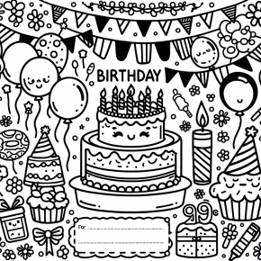 custom birthday coloring pages