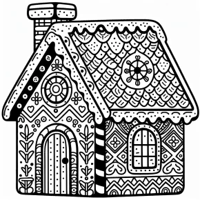 gingerbread house printable coloring pages