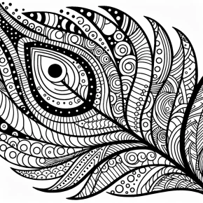 a zentangle inspired peacock feather.