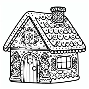 gingerbread house free coloring pages