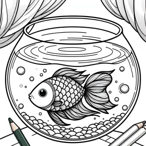 fish in a bowl coloring pages