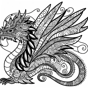 a zentangle inspired dragon.