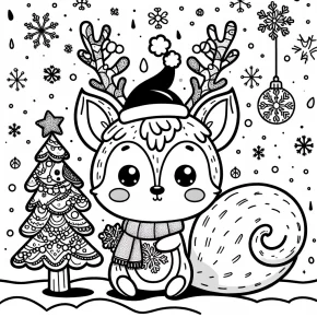 cute christmas animal coloring pages