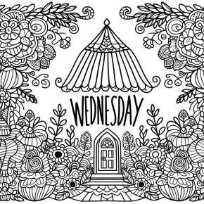 printable wednesday coloring pages