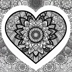 mandala heart coloring pages