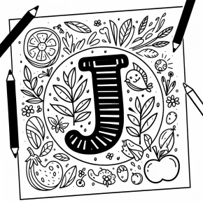 coloring pages with the letter j