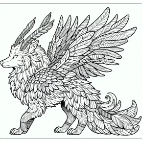 wolf with wings coloring pages