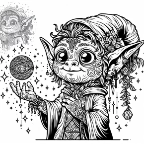 a goblin with a magical artifact.