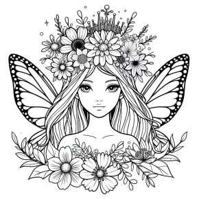 a fairy queen with a crown of flowers.