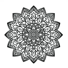 a mandala with starburst patterns.