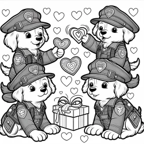 paw patrol valentines day coloring pages