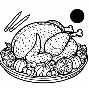 cooked turkey coloring pages