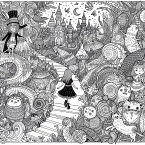 alice in the wonderland coloring pages