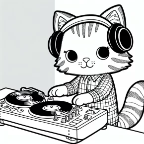 dj catnip coloring pages