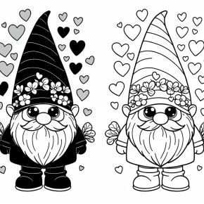 free printable valentine gnome coloring pages