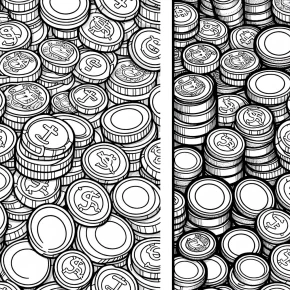 printable gold coins coloring pages