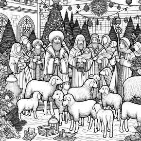 coloring pages of shepherds at christmas