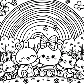 pink rainbow friends coloring pages