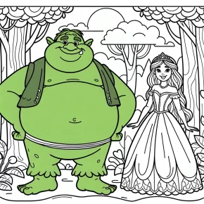 shrek and fiona coloring pages