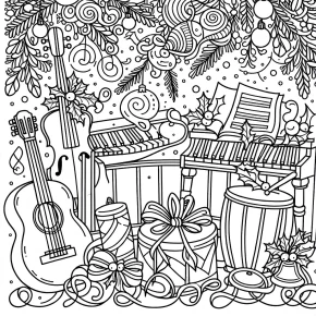 christmas music coloring pages