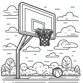 basketball hoop coloring pages