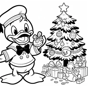 donald duck christmas coloring pages