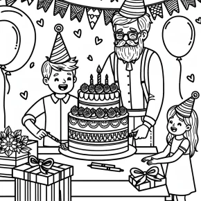 happy birthday grandpa coloring pages