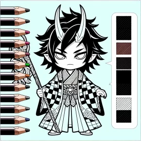 demon slayer coloring pages tanjiro