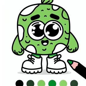 green from rainbow friends coloring pages