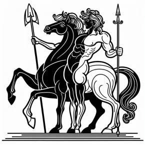 a centaur carrying a spear.