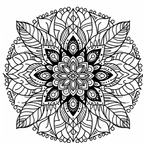 a mandala with leaf patterns.