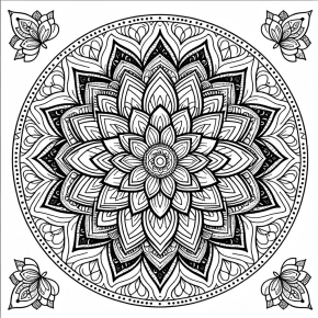 a mandala with lotus flower designs.