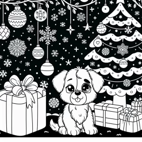 christmas puppy dog coloring pages