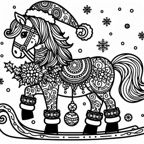 christmas horse coloring pages printable