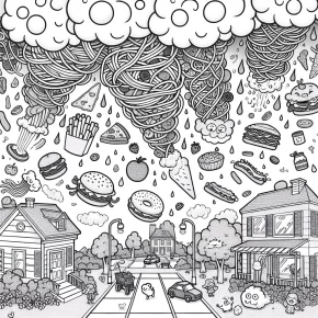 cloudy with achance of meatballs coloring pages