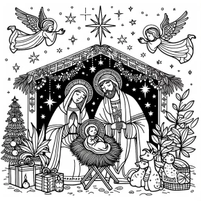 catholic christmas coloring pages