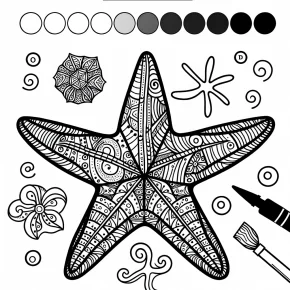 an intricate starfish with patterns.