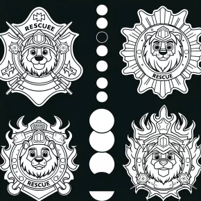 paw patrol badges coloring pages