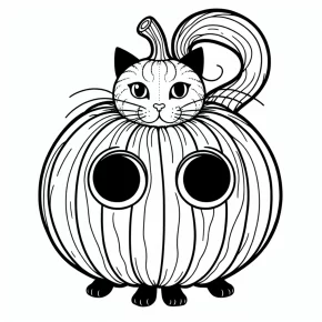 pumpkin cat coloring pages